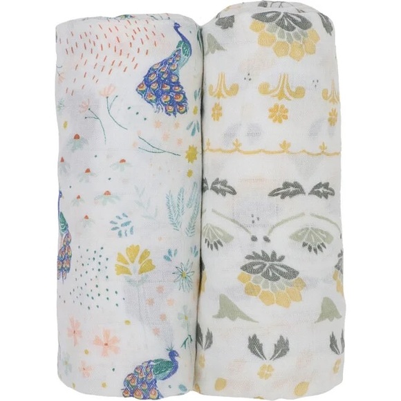 Little Unicorn Deluxe Muslin Swaddle Blankets new peacock free shipping! - Picture 2 of 3